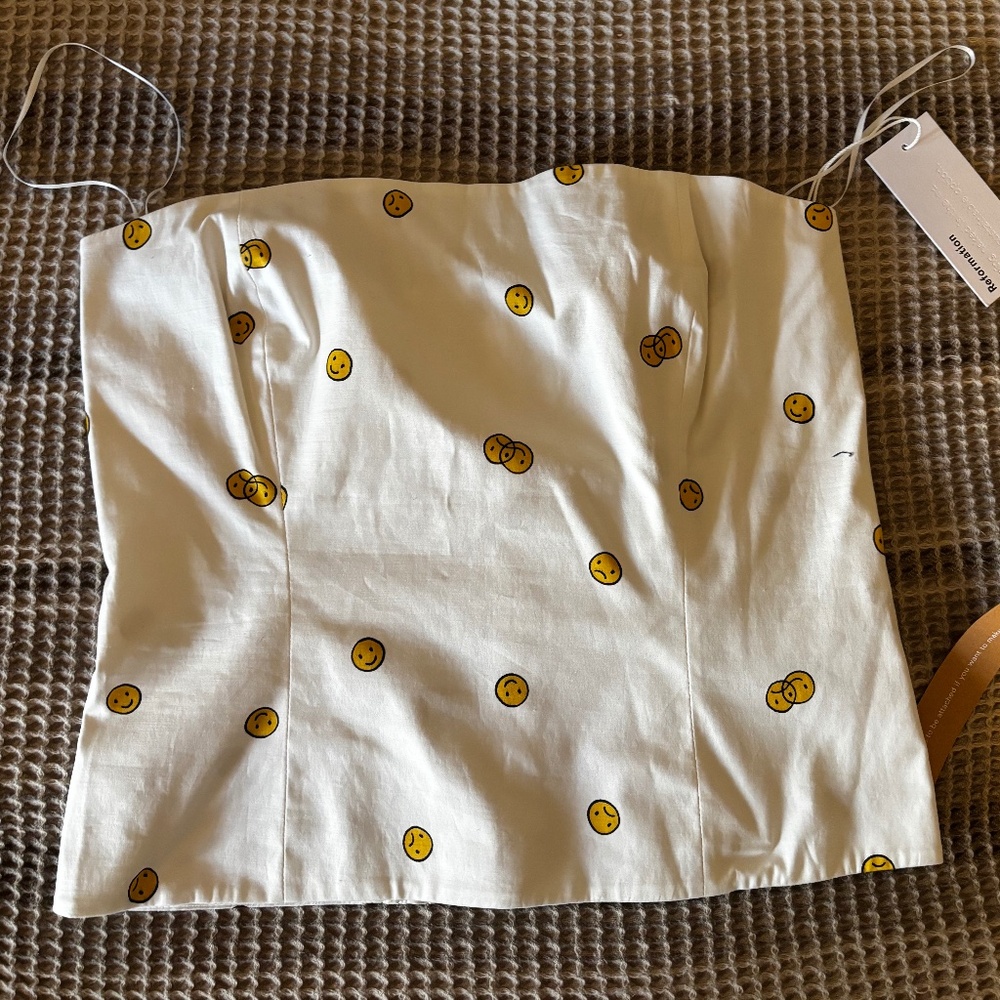 Reformation smiley tube top with tags